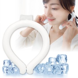 Ice Neck Ring, Cool Neck Ring, Neck Cooler, 62°F (28°C), One Size Fits Most, White, Blue, Natural Freezing, Heatstroke Prevention, Heat Prevention, Cold Sensation, Cooling Ring, Cool, Cooling Tube, Icing, PCM, Neck, Neck, Men, Women, Unisex, Adult, Outdo
