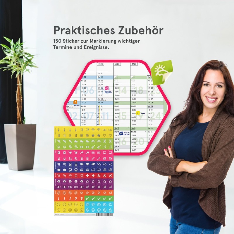 weekview XL Year Planner Colour 2026 Wall Calendar with Weekly