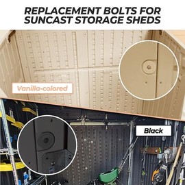 Swozzto - 12 piezas de pernos de repuesto para cobertizos de almacenamiento con destornillador, compatibles con cobertizos de almacenamie...