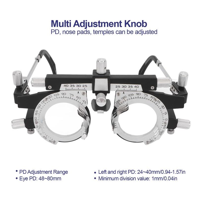 Alloy Optometry Frame Adjustable PD Lightweight Optical Trial Frame for