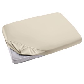 Hafaa Single Fitted Sheet – Easy Care 25 cm Deep Brushed Microfiber Elastic Cream Fitted Bed Sheets- Shrinkage and Fade Resistant (91 x 191 cm)