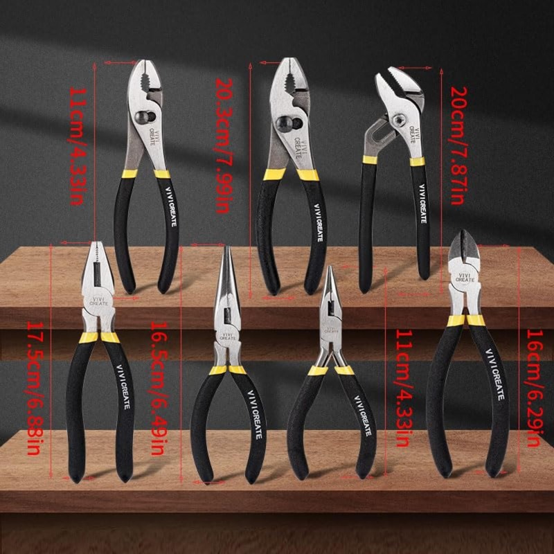 Vivicreate 7-Piece Pliers Set Heavy Duty Multipurpose Tools for Home