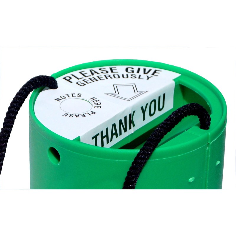 Round Handheld Plastic Charity Collection Box - Pink