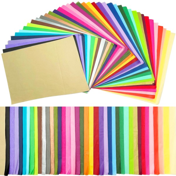 400 Sheets 40 Colorful Tissue Paper 12" x 8.4" Bulk