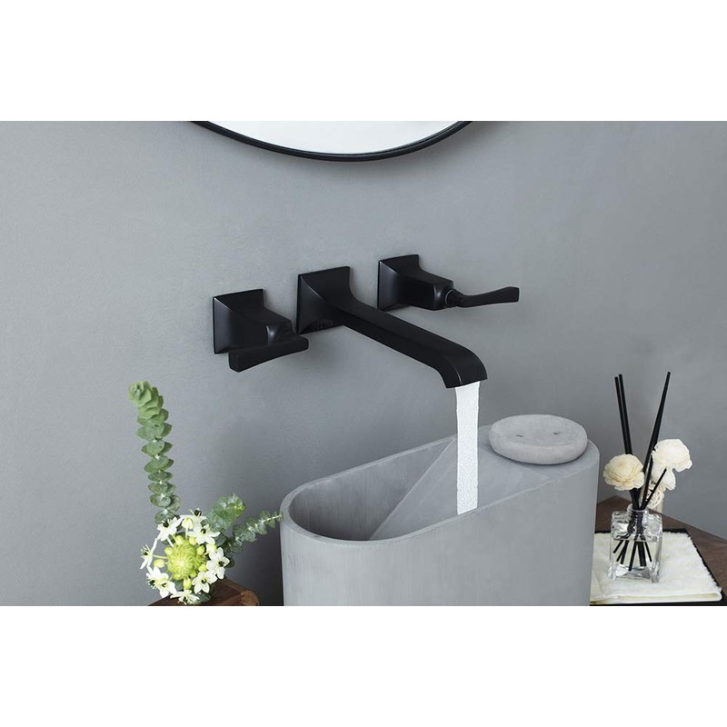 SITGES Bathroom Wall Faucet, Heavy Duty, Brass Constructed Wall Mount