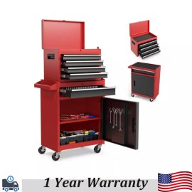 EXCELO 2in1 Rolling Toolbox Multi-Function Box For Garage Workshop With Detachable Top