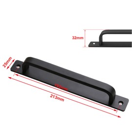 Yoaeyok 2 Pieces Door Handle 213 mm, Sliding Door Handles Barn Door Handles, Black Aluminium Alloy Door Handle, Cabinet Handle, Furniture Handle, Handles for Barn Door, Sliding Doors, Garden Gate
