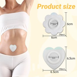 100 Stück Rizinusöl Packung Wrap für Den Bauchnabel, Selbstklebend Rizinusöl Pads Spunlace-Tuch Stark Saugfähig Rizinusöl-Pads Einmalgebrauch Rizinusölpackungen (Enthält kein Öl)