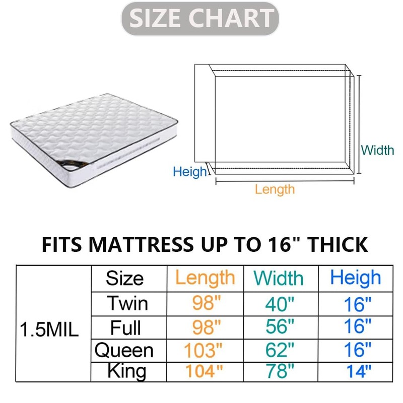 Plastic Mattress Bag for Moving Storage, Mattress Protector Cover ,Mattress