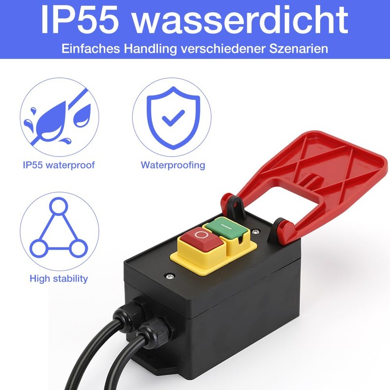 Mineup Single-phase on/off switch, 250 V 16 A emergency stop