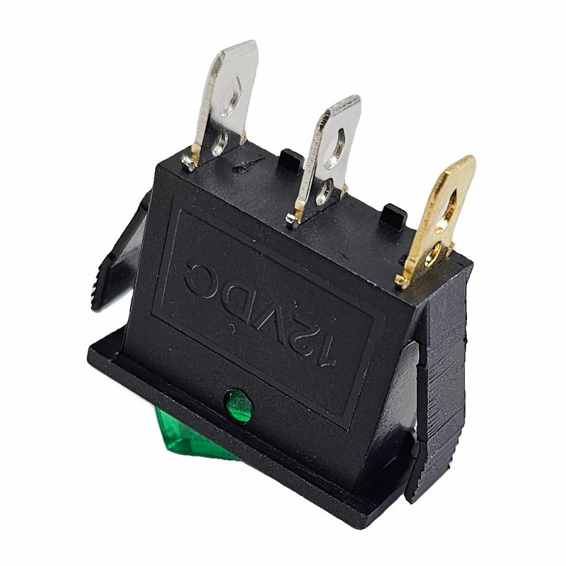 12V 16A 3-Pin Rocker Switch Car Rocker Switch Green Illuminated