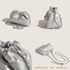 HARGIO Silver Bag Shoulder Drawstring Cinch Bag Small Mini Crossbody