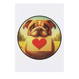 'Bulldog Love Note' Temporary Tattoo - Water Resistant, Skin-Safe, Non-Toxic Transfer (TO00084101)
