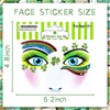 Totelux St Patricks Day face Stickers Shamrock Glitter Tattoos Green