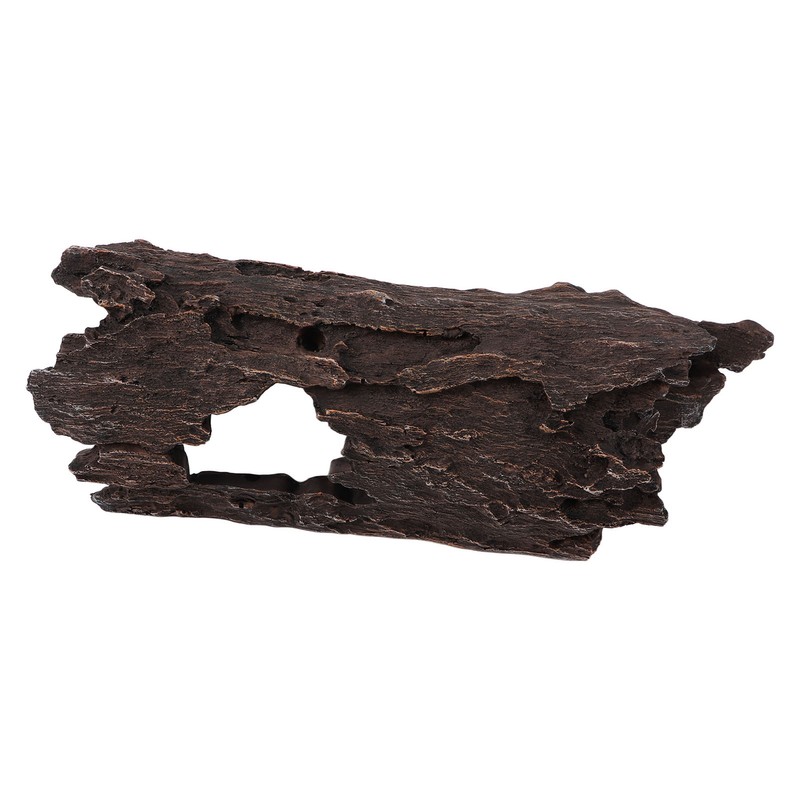 Resin Wood Aquarium Decorations Reptile Hollow Tree Trunk Cavern Bark