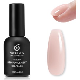 CHERIMOYA Gel UV LED Refuerzo Rosa Nude Claro 15ml Uñas Naturales Débiles