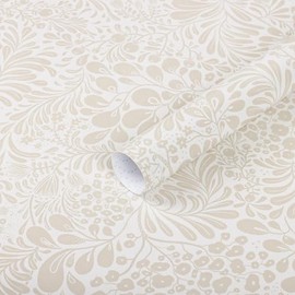 Heroad Peel and Stick Wallpaper Contact Paper Modern Wall Paper Boho Floral Removable Beige Self Adhesive Wallpaper for Bedroom Living Room Walls Bathroom Waterproof Vinyl Roll 17.3''x78.7''