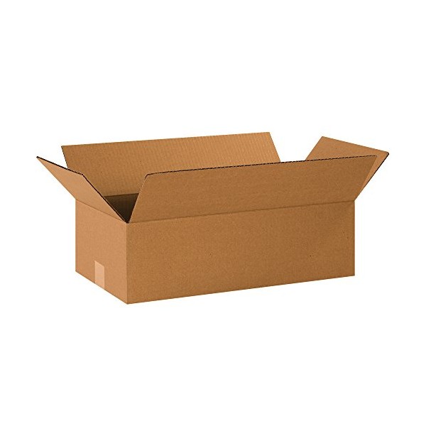 Aviditi 20106 Long Corrugated Cardboard Box 20" L x 10" W x 6" H, Kraft, For Shipping, Packing and Moving (Pack of 25)