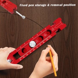 Aluminum Alloy Woodworking Compass for Circle/Arc Drawing，Metric/Imperial Carpenter Fixed-Point Marking Gauge Circle Marking Woodworking Compass Tool for Drawing Repeatable Arcs Circles