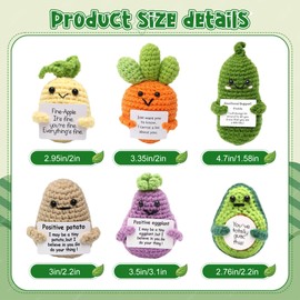 Positive Crochet Potato Gifts, Crocheted Emotional Support Animal (6PCS Plants)