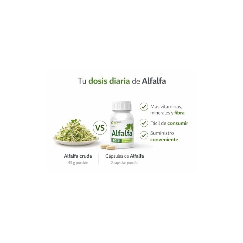 Alfalfa N2000 500 mg, 90 Cápsulas, Concentrado de Alfalfa Liofilizada