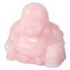 SUNYIK Rose Quartz Hand Carved Happy Buddha Statue Pocket Specimen