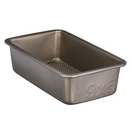 Goodcook Aluminized Steel, Diamond-Infused Non-Stick Coated Textured Bakeware, Loaf Pan, champagne pewter