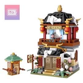 LOZ 1743 Building Blocks Chinese Market Series Architecture Model Inn Creative Educational Toy Construction Toy