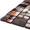 Blujellyfish Red Wine Colors Glass Tile 2'' x 2'' Leaf