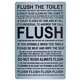UOOPAI Flush The Toilet Vintage Metal Sign
