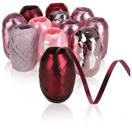 com-four® 12 x Curling Ribbon in Shiny Colours - 10 m per Roll - Set of Gift Ribbons for Crafts and Packaging - Poly Ribbon for Decorative Gift Wrapping