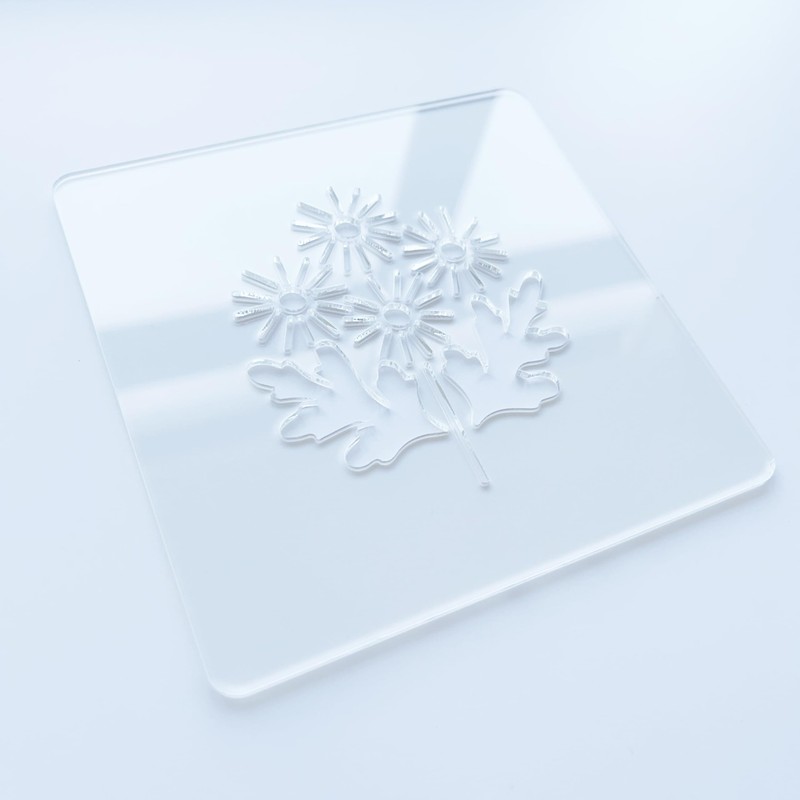 Clear Acrylic Sashiko Stencil, Sashiko Stencil with Flower Pattern for