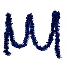 Simply Products 4M Chunky/Fine Cut Christmas Tinsel Garland Decoration (Navy)