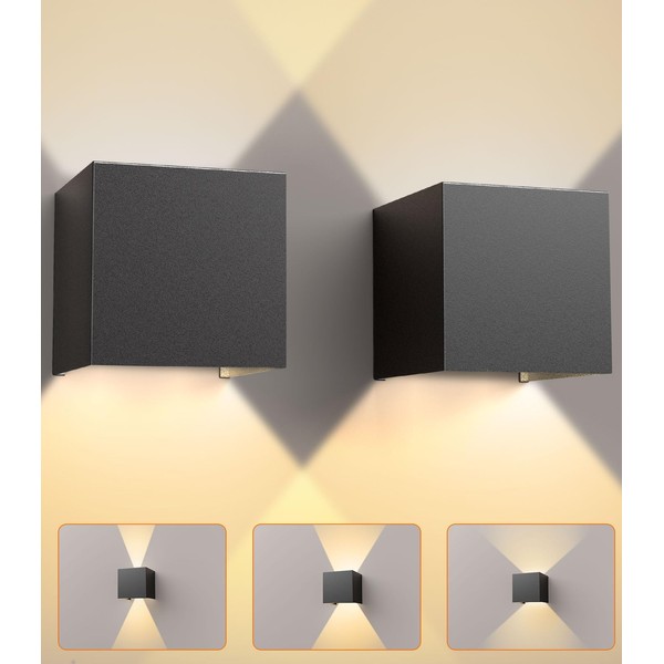 CLV LED Wandleuchten Innen/Außen 12W, 1000LM Aluminium Wandlampe Innen Einstellbarer