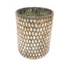 Creative Co-Op Oxidized Glass Mosaic Candleholder, Pewter Finish