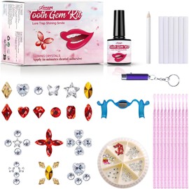 Tseriact Tooth Jewellery, DIY Tartar Jewellery Set, Shinning Tooth Gem Kit Jewellery Accessories with 60 Crystals for Party Daliy Life, Teeth Jewellery Glue (Series A)