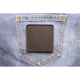 Black 3 Inch Square Blank Patch - by Ivamis Trading - 3x3 inch - Twill Fabric - Paper Backing - Embroidered and Laser Cut Borders (P4036)