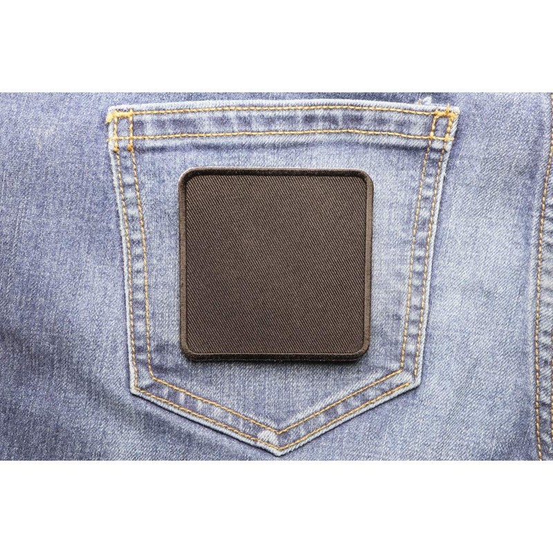 Black 3 Inch Square Blank Patch - by Ivamis Trading