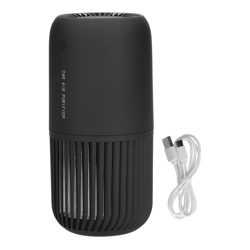 Black Air Purifier Portable USB Powered Low Noise Car Air