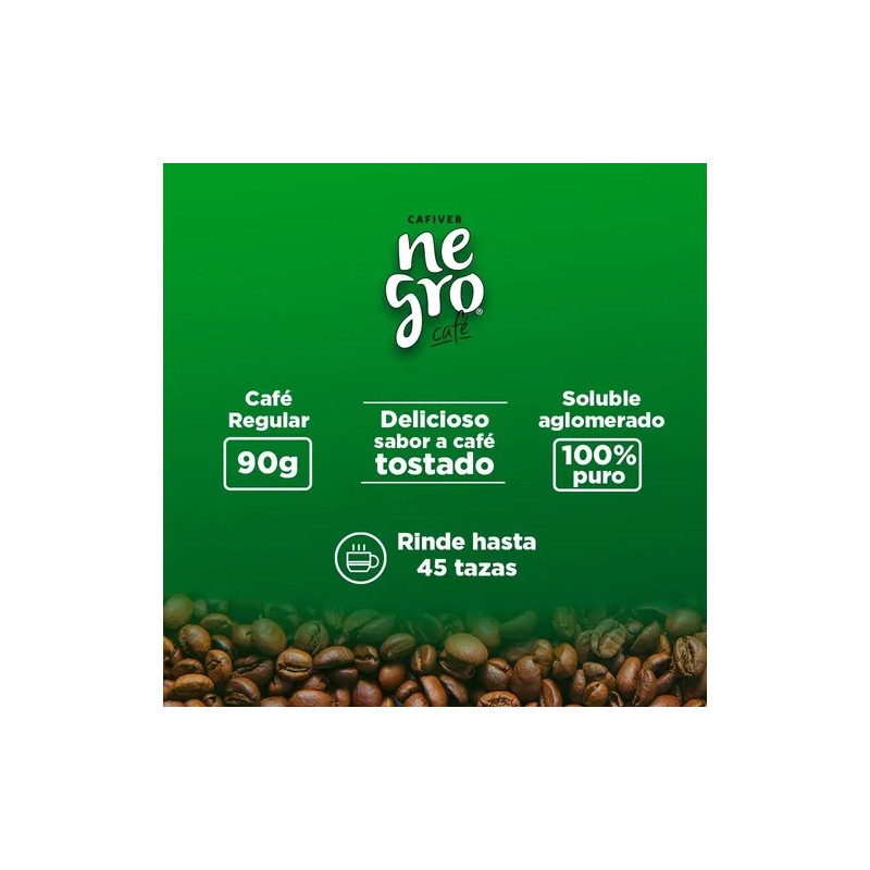 Cafiver Negro Descafeinado 90g Frasco.