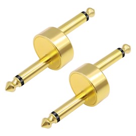 XMSJSIY Z Type 6.35mm 1/4" Guitar Pedal Coupler 1/4 Inch TS Male to Male Audio Mono Jack Plug Adapter Connector for Guitar Effect Pedalboard - 2PCS