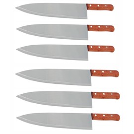 Generic 10"" Chef Knife Cozzini Cutlery Imports (6 Pack) - Wood Handle - Razor Sharp Commercial Kitchen Cutlery, COZ10CHEFWOOD6PK