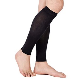 TOFLY® Mangas de compresión para pantorrilla para hombres y mujeres, 1 par, calcetines de compresión sin pies de 20 a 30 mmHg para soporte de piernas,