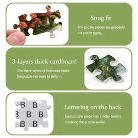 Mushroom Puzzles for Adults 1000 Pieces, Nature Book Puzzles Butterfly Plant,Vintage Mushroom Forest Jigsaw Puzzles Challenge