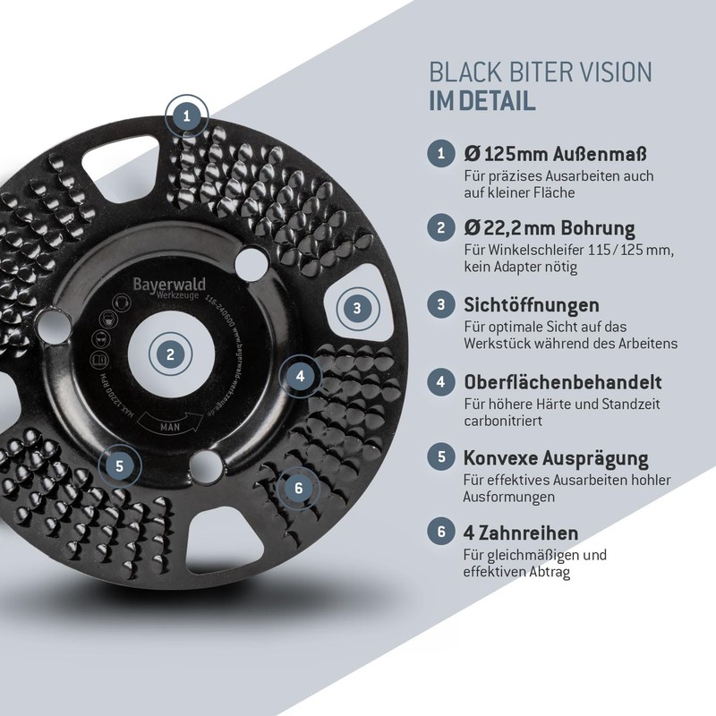 Bayerwald “Black Biter” Rasp Shaping Disc | For Fast, Rough