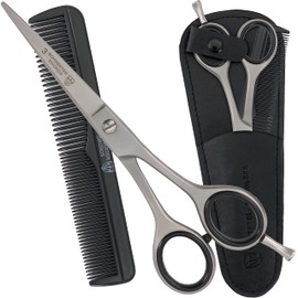 DREI SCHWERTER - Rustproof professional hair scissors, hairdressing scissors in a case, with comb and cloth