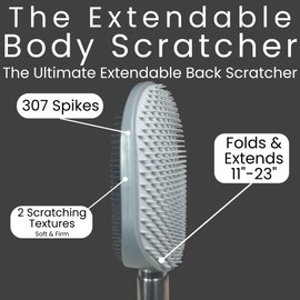 The Ultimate Extendable Back Scratcher, Scalp and Back Massager, & Exfoliator Gifts for Men and Women Double-Sided Itch Reliever, Expandable Scratch Large Surface, Delivers A Deep Soothing Scratch