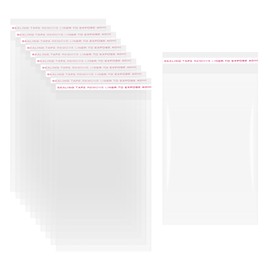 HARFINGTON 200pcs Self Sealing Cello Bags, 6.7x10.6-inch Clear Resealable Self Adhesive Bags for Cookie Bakery Clothes Packaging