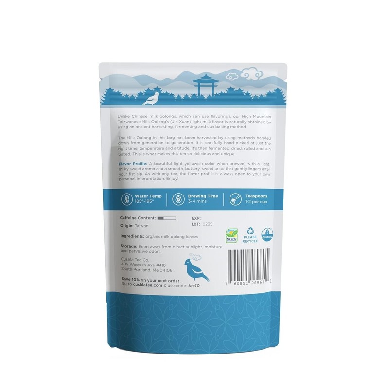CUSHLA Taiwanese High Mountain Milk Oolong Loose Leaf Tea -