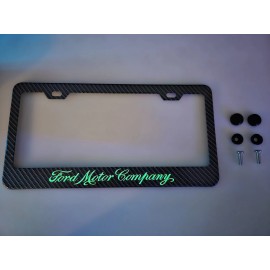 Glowshop Glow Ford Motor Company Carbon Fiber Printed Stainless Steel license Plate Frame